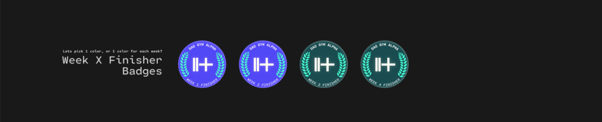 Finisher badges for mental athletes who scored 100% report rate in Mochi - designed by @0xefra